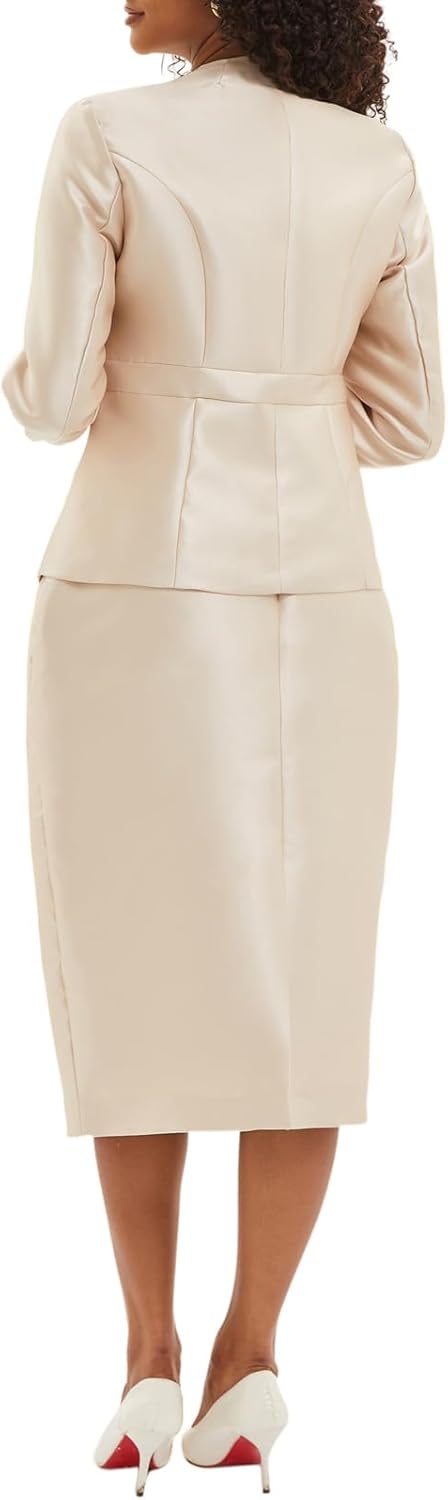 Women's Two Piece Dress Suit Mother's Gift Formal Occasion Party Elegant with Diamond Multi Craft Church Set