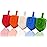 Hanukkah Dreidels Multicolor Plastic Chanuka Draydels with English Transliteration, Includes Dreidel Game Instruction Cards (1000-Pack)