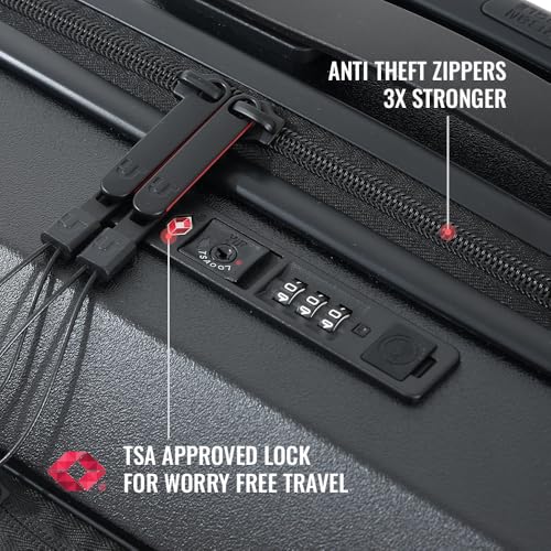 Image of Urban Jungle by Safari, Overnighter Cabin Trolley Bag with Laptop Compartment, Hardside Polycarbonate Small (55 Cm) Suitcase with USB Charging Socket,8 Silent Wheel Luggage for Both Men&Women(Black)