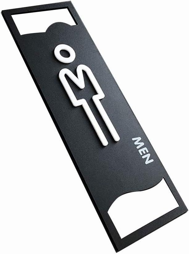 Acrylic Toilet Symbol Adhesive, For Bathroom Toilet Door Panel Backed for Hotel, Office, Home, Restaurant DIY (Wood Man)