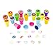 Assorted Mini Colorful Rubber Hearts, Smiley Faces, Flower Design Stamps for Children, Party Favor Gifts, Arts & Crafts Projects (50 Pack) by Super Z Outlet