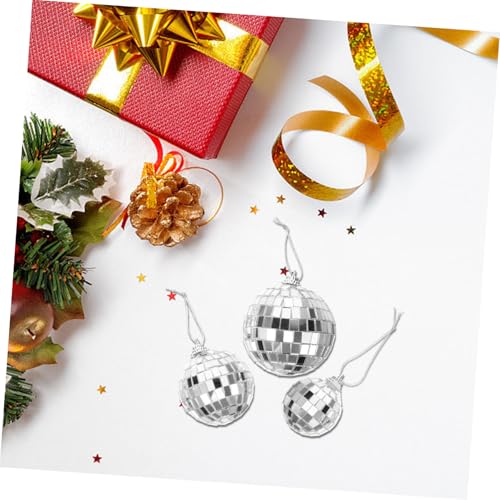 Cabilock - 18 bolas espejadas plateadas para decoración de árbol de Navidad, adornos colgantes reflectantes para fiestas, bodas y celebraciones navideñas miniatura 6