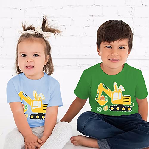 Toddler Boys T-Shirt Easter Shirt Eggs-Cavator Bunny Tops Kids Short Sleeve Hoppy Easter Baby Tees 2T #TOP2