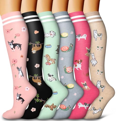 Image of Bluemaple 6 Pack Copper Compression Socks for Women and Men Circulation-Best Support for Medical, Running,Nursing,Athletic