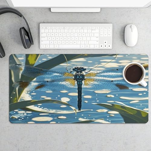 Blue Dragonfly desk mat grande en goma antideslizante miniatura 5