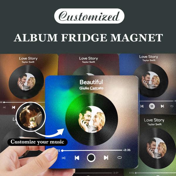 Imán decorativo personalizado para refrigerador con música miniatura 5