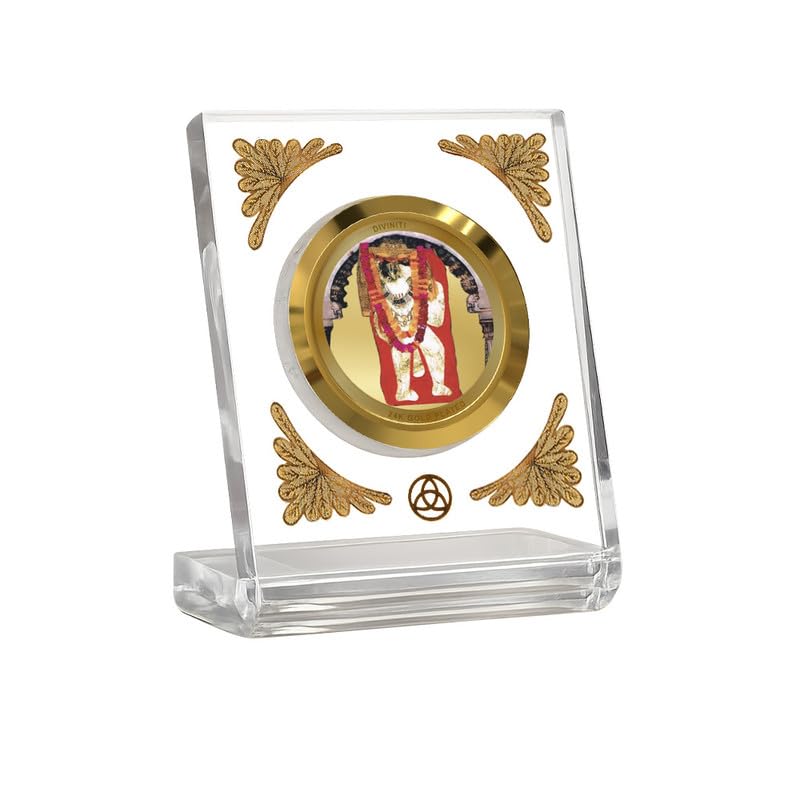 Image of DIVINITI 24K Gold Plated Religious Car Dashboard Frame | Premium God Idol Frame for Car, Home Mandir & Office Table | Spiritual Gift, Decorative Showpiece
