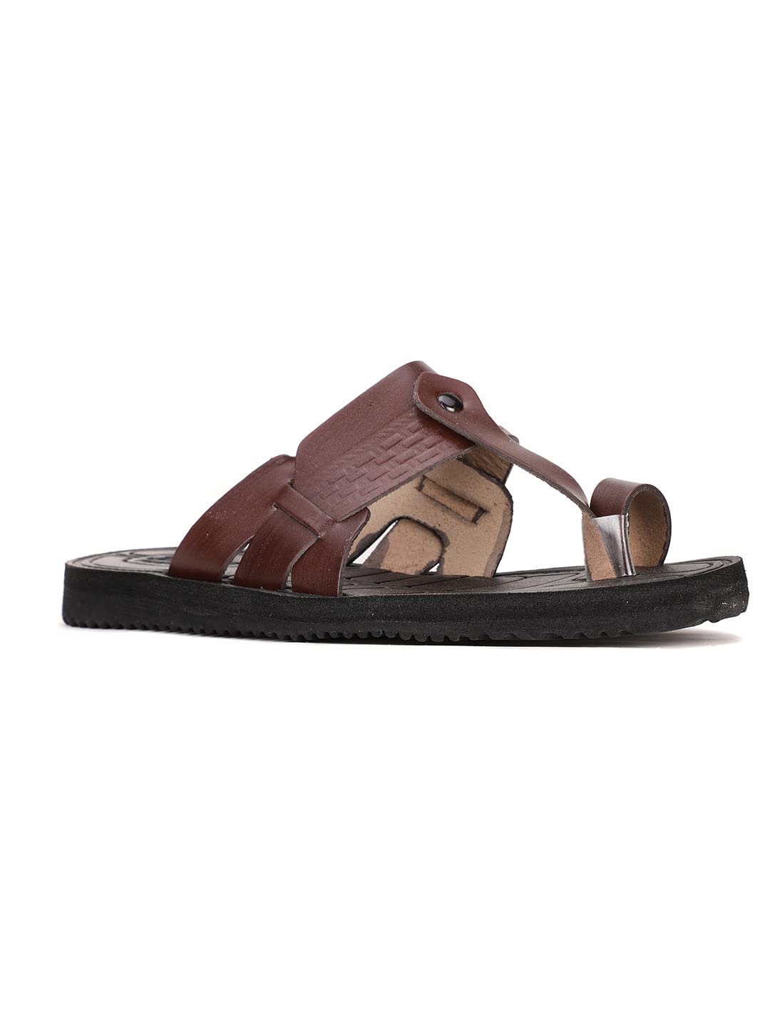 Men's Leather Casual Slippers | Maroon | 10 UK