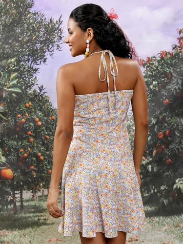 Image of Tokyo Talkies Women's Sleeveless Halter Neck Printed Dresses | Stylish Dresses | Casual Dresses