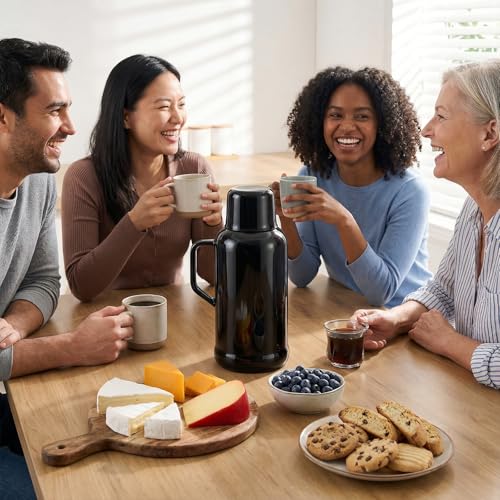 Image of PARACITY 54oz /1600ml Thermal Carafes for keeping hot, Insulated Stainless Steel Coffee Carafe Double Walled Vacuum Thermal Pot for Coffee & Tea, Coffee Carafes for Keeping Hot Home & Office