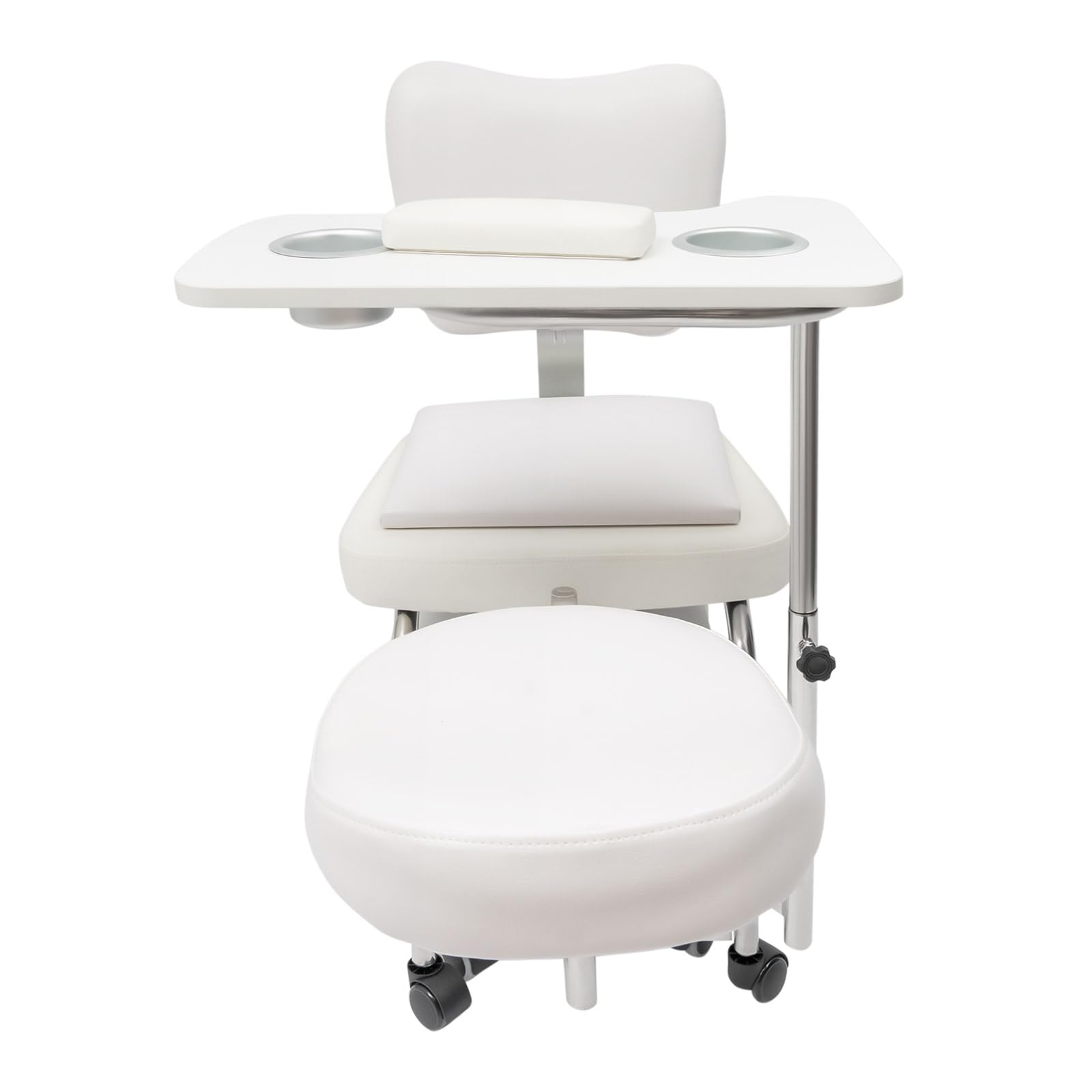 Silla de pedicura y manicura profesional con ruedas giratorias, cajones, ajustable para salones de belleza