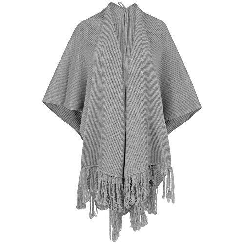 Uptown Girl Poncho da Donna a Coste, con Orlo a