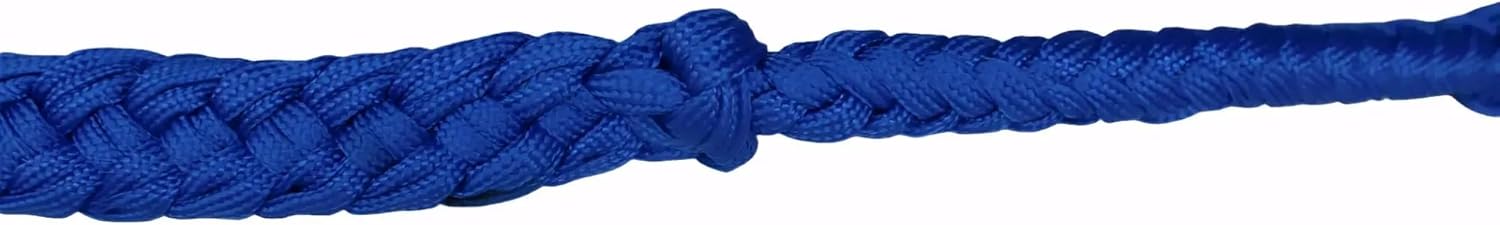 Roping Knotted Horse Tack Western Barrel Reins Nylon Braided Blue 60720