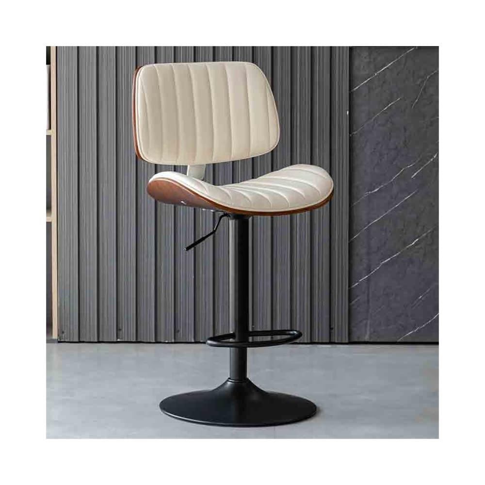 Tabouret de bar blanc confortable avec dossier contre la fatigue lombaire