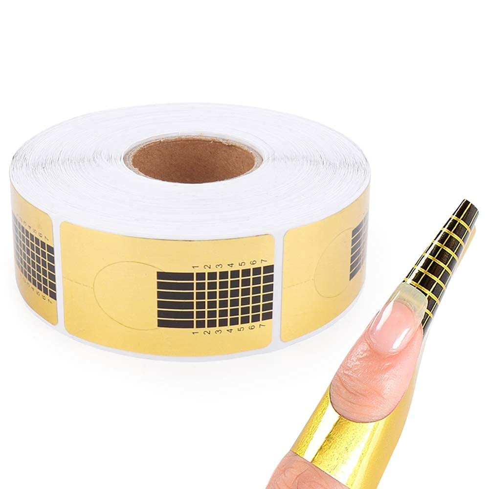 URBANMAC Forms for Acrylic Nails 500 Pieces Poly Gel Forms Nail Extension Tips Guide Paper Sticker for Nail Art Gel Salon 2