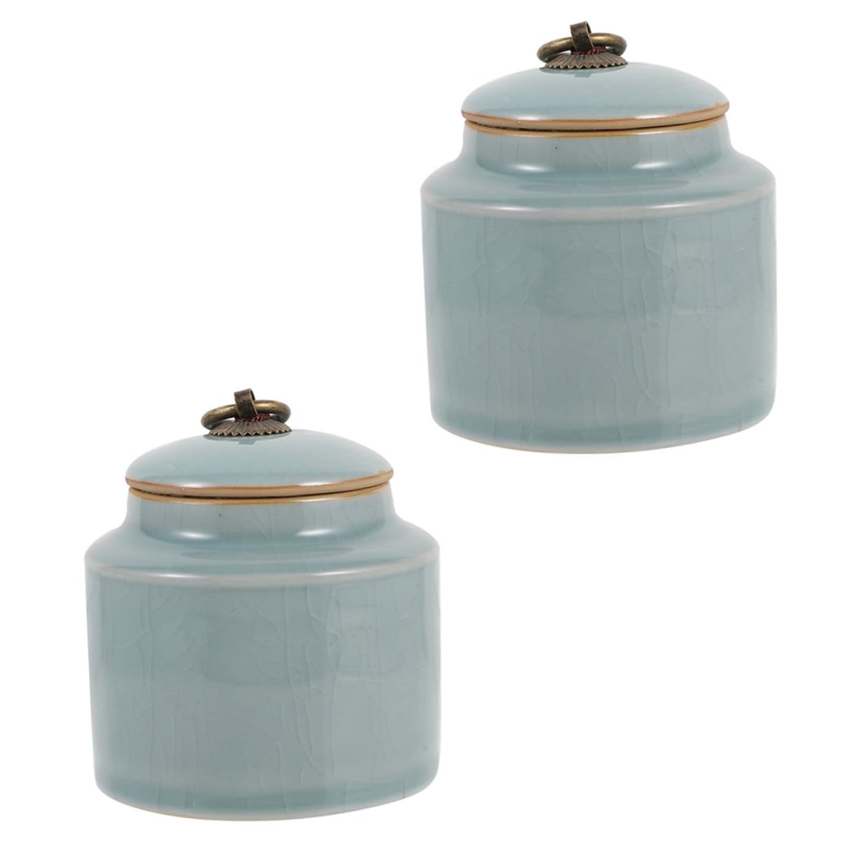 VILLCASE Set 2 Barattoli in Ceramica per Alimenti Chiusura Ermetica Capacità Grande Contenitori per Tè e Cucina per Supermercati e Caffè
