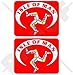 ISLE of MAN Île de Man Drapeau Celtique, TT Les courses MANX, 75mm Vinyle Casque de vélo Autocollants, x2 Stickers