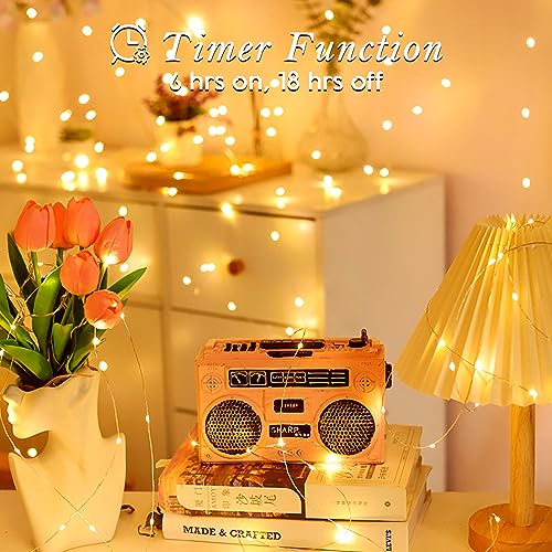 Gcstnn Lichterketten Batterie Timer, 2 Stück 3M 30LED Micro Fairy Lights IP65 Wasserdichte Kupferdraht für Zimmer Garten Krüge Flaschen… – Ansicht 2