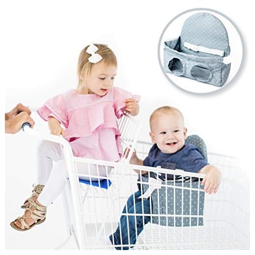 Buggy Bench Shopping Cart Seat Carrier (Charcoal Grey) for Baby, Toddler, Twins, and Triplets (Up to 40 Pounds)