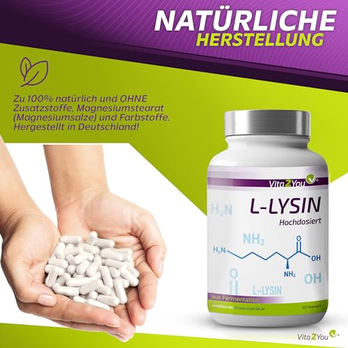Vita2You L-Lysin 1200mg - 365 Kapseln - 1000mg reines Lysin pro Tagesdosis - ohne Zusätze - hochdosiert - Premium Qualität – Bild 6