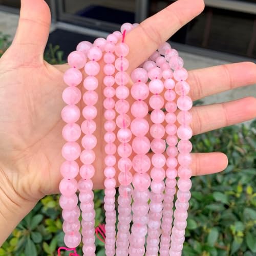 Image of 90pcs Adabele Natural Rose Quartz Pink Crystal Gemstone 4mm (0.16 Inch) Round Beads