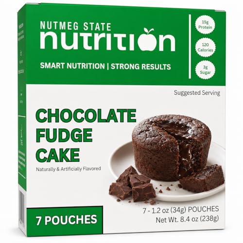 Nutmeg State Nutrition - High Protein Chocolate Mug Cake Mix, 15G Protein, 120 Calories, 3G Sugar, Low Fat, 7 Servings Per Box (1 Box (7 Servings), Chocolate Fudge Cake)