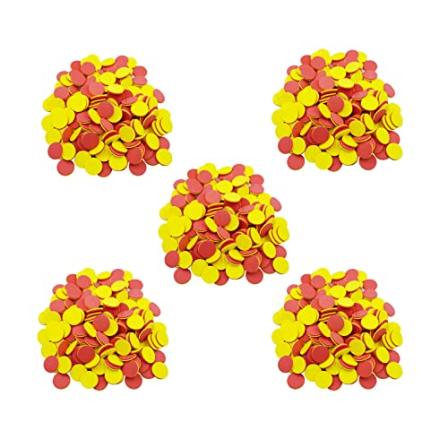 Image of DNB 2-Color Foam Counters - 1 Inch Red-Yellow Double-Sided Math Counters, Early Learning Counting Chips, 1000 Pieces
