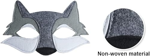 Miniatura 2 de LIUHUIZEYU Máscara de animales de lobo, máscara de fieltro de media cara, máscara creativa de animal para disfraz de cosplay, carnaval, fiesta,