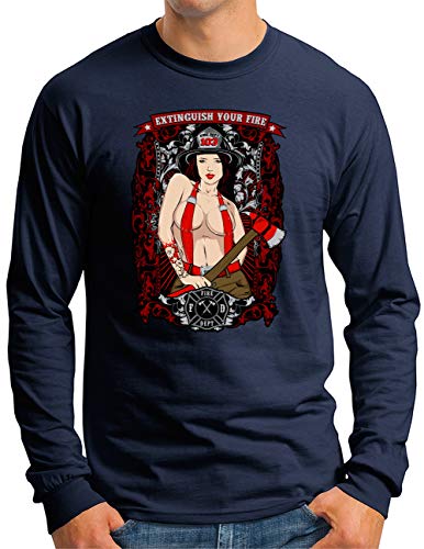 T-shirt à manches longues haut de gamme OM3 imprimé Pin Up XL