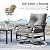 VONZOY 3 Piece Outdoor Swivel Chair, Patio Furniture Metal Rocker Bistro Set with Rocking Chair, Thick Cushions and Table for Porch Garden Balcony?Grey?