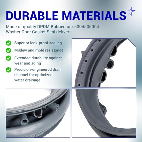 Image of BlueStars 5304505004 AP6973284 PD00055316 Washer Door Boot Seal For Electrolux EFLS627UIW2 EFLS617STT0 EFLS527UIW0 EFLS517SIW0 EFLS627UIW0 EFLS627UTT1 EFLS627UIW1 EFLS517STT0 EFLS527UIW1