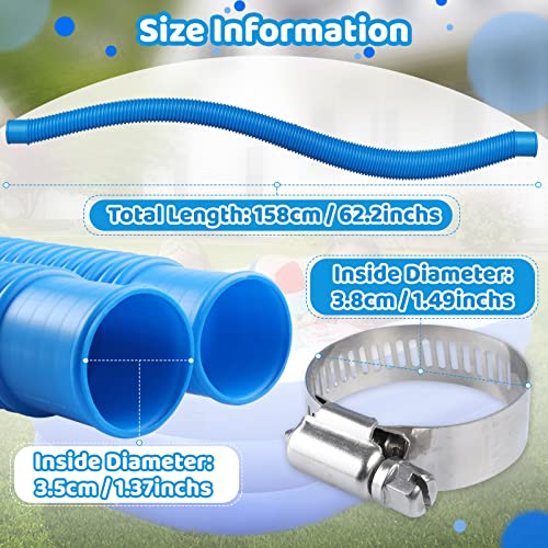 Pool Pump Hose For Intex/Coleman Pools, Above Ground Pool 1.25X57 Inch Replacement Tubes Fits All Filter Pumps 330 Gph 530 Gph 1000Gph, 3 Pack Swimming Pool Pump Pipes With Hose Clamps #TOP1