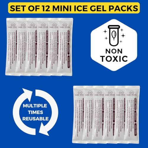 Image of Mini Ice Gel Pack Set | For Keeping Insulin, Vaccines, Drinks & Food Cool | Helpful in Cold Therapy | Ice Packs | Cold Packs (Mini, 12, count)