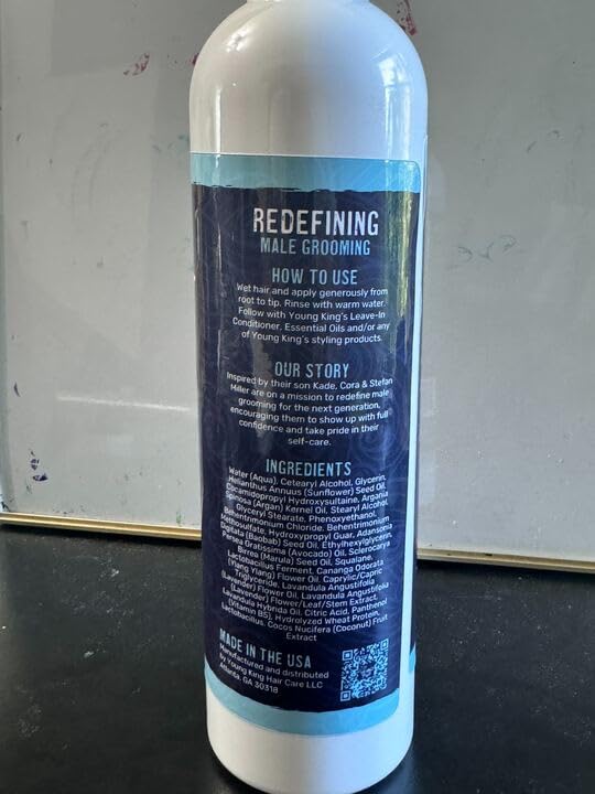 Miniatura 9 de Young King Hair Care Champú y acondicionador 2 en 1 para niños  Limpia e hidrata los rizos naturales  A base de plantas y sin daños  8 onzas