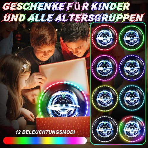 IEEILULU LED Frisbee, Frisbee mit Licht, Leuchtende Frisbee mit 12 Lichteffekte, Wiederverwendbar, LED Frisbee Disc Spaßsport für Kinder Erwachsene Rasenstrand im Freien