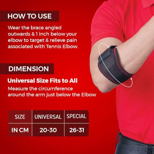 Image of Dr.Ortho Tennis Elbow Support for Gym, Support Band with Compression Pad and Elbow Strap Wrap for Sports - For Men & Women