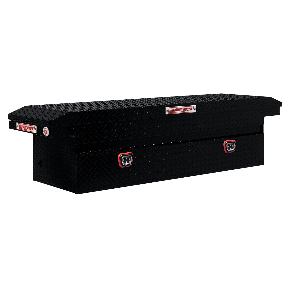Weather Guard Model 121-5-04 Saddle Truck Box, Aluminum, for Full Size Trucks, Low Profile, Gloss Black, 11.0 cu ft Capacity