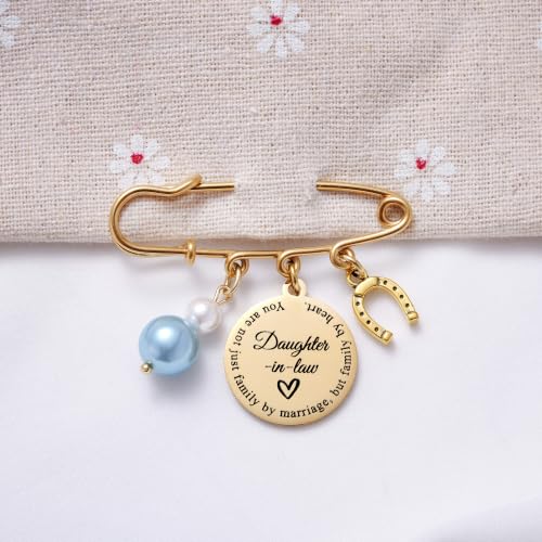 Image of MIXJOY Something Blue Gift for Bride, Wedding Day Bridal Blue Pearl Angel Wings Bouquet Garter Charm for Bride to Be