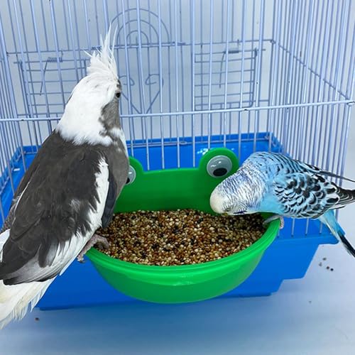 Ancsttu Bird Dishes for Cage - Indoor Cage Bird Feeder - Splash-Proof Parrot Watering Feeding Dish for Macaw Lovebirds, Parakeet Bathing Container - Image 3