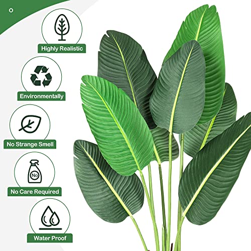 Amyove 48 inchs Artificial Tree Bird of Paradise with 8 Trunks, 4 Feet Faux Plant Fake Banana Tree Plant with Pot for Home, Decor, Indoor, Outdoor, Living Room, Office-1Pack (48"-1Pack)