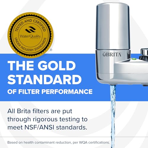 image for Brita Faucet Mount Water Filter System, Chrome, No-Wait Filtration, Ea