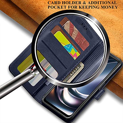 Image of TheGiftKart Flip Back Cover Case for OnePlus Nord CE 2 LITE 5G | Dual-Color Leather Finish | Inbuilt Stand & Pockets | Wallet Style Flip Back Case Cover for OnePlus Nord CE 2 Lite 5G (Blue & Brown)