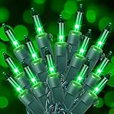 woohaha Christmas String Lights, 120V Certified 2PACK 50 Count Incandescent Clear Mini Green Wire Fairy Light, Xmas Tree Lights for St. Patrick's Day Patio Garden Outdoor Indoor, Green