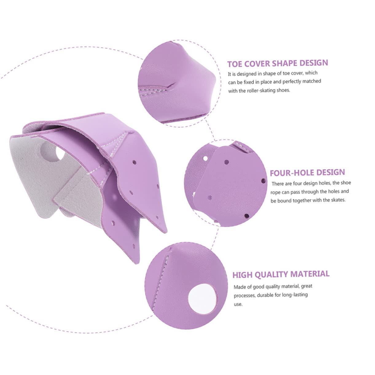 Toyvian Bottes De Patin Patins À Roues Alignées Équipement De Skate d'orteil Protège-Orteils De Patins À roulettes Cuir Violet,Mauve