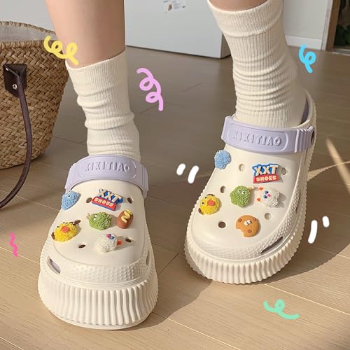 Women’s Slides with Holes and Charms Cute Summer Slippers Non-Slip Sandals2