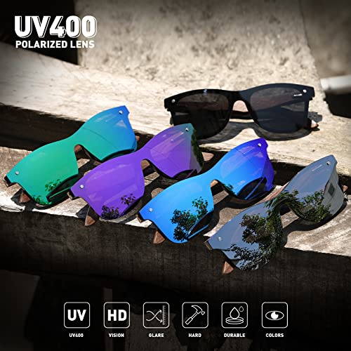 Holz Sonnenbrille Kithdia für Herren und Damen mit UV400-Schutz
