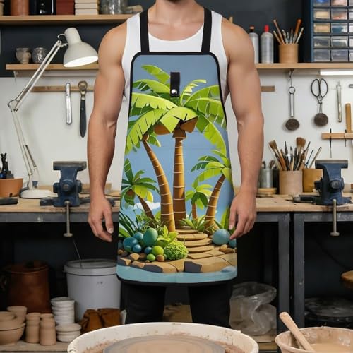 Delantal para carpinteros Tropical Tree, unisex miniatura 4