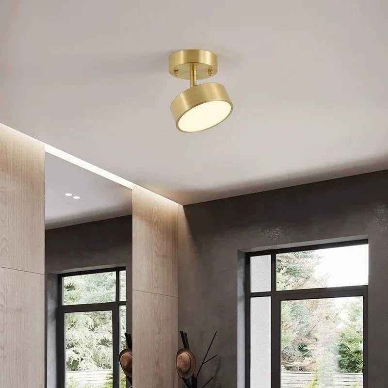 Plafond moderne à LEDs en cuivre de 12cm avec lumière blanche et angle réglable pour la maison