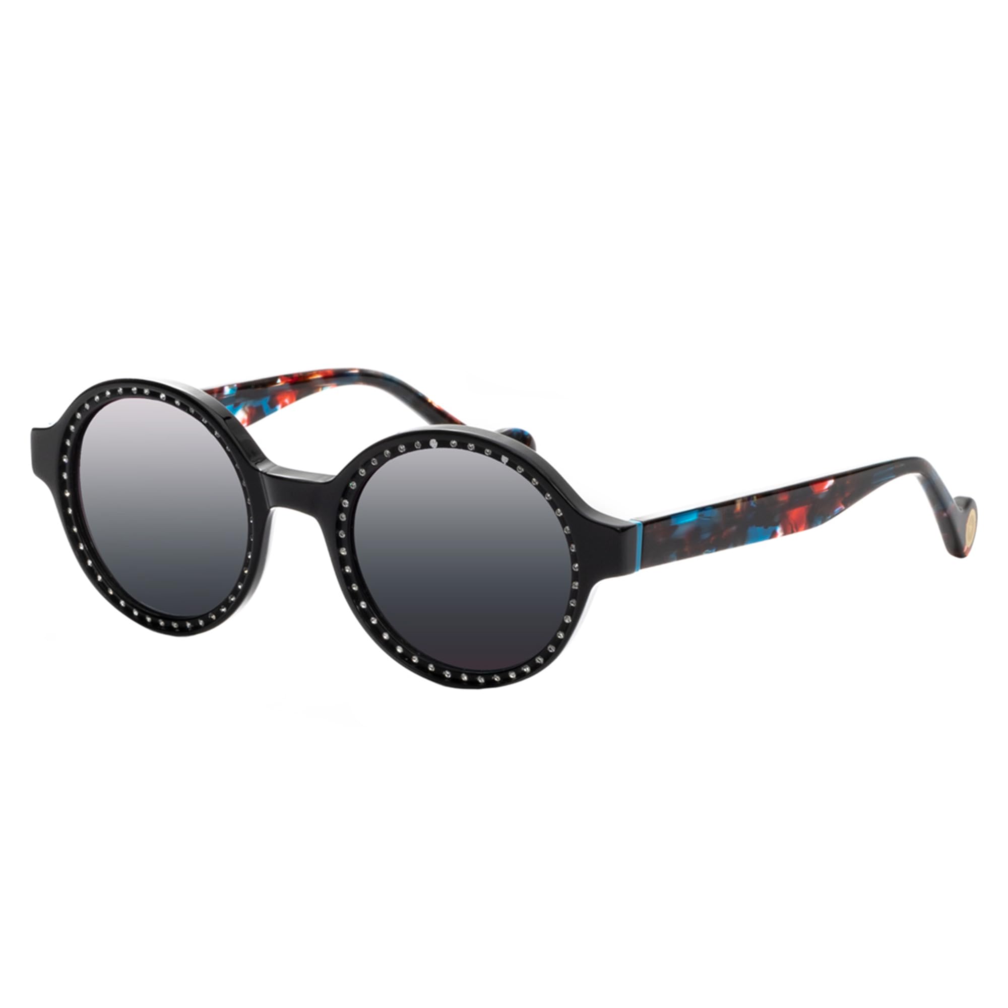 Elton John Wizard Small Size Women's Polarized Retro Round Acetate Full Rim Designer Sunglasses 48mm