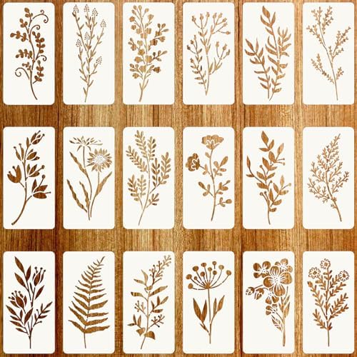 Stencils for Painting on Wood, Reusable Flower Stencils Painting ...